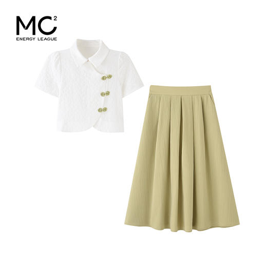 女装国风短袖小衫+中长半身裙套装-167S3221333 商品图4