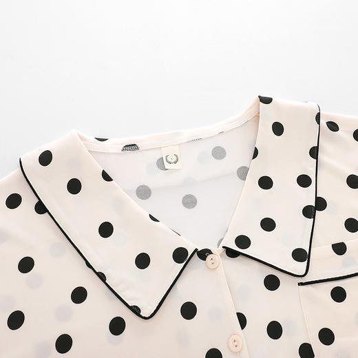 「三件套！简约丝滑材质」2023年夏季新款大码波点三件套 短袖长裤睡衣女家居服上衣裤子 商品图1