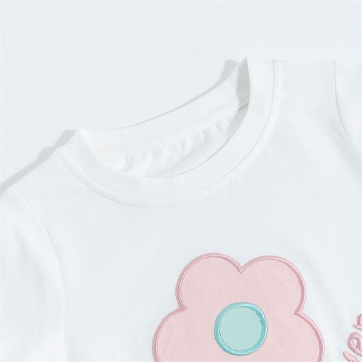 贝贝怡女宝宝可爱软萌T恤套装女童夏季亲肤舒适短袖长裤2件套 商品图7