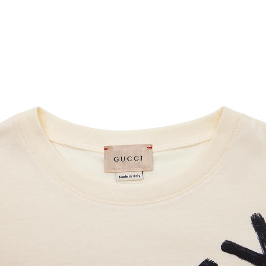 GUCCI 古驰 童装胸前字母印花儿童款白色棉质时尚百搭圆领短袖 575114XJEZI 商品图3
