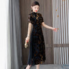 AHMlf9755奥黛旗袍黑色日常2023新款时尚气质优雅改良连衣裙年轻妈妈夏季 商品缩略图2