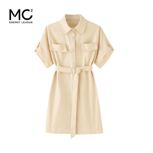 女装翻领大口袋设计配腰带连衣裙-97018Q3221015 商品图4