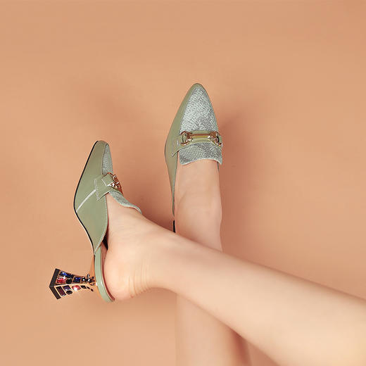 气质百搭，女懒人外穿高跟拖鞋BZ-S202-9 商品图1