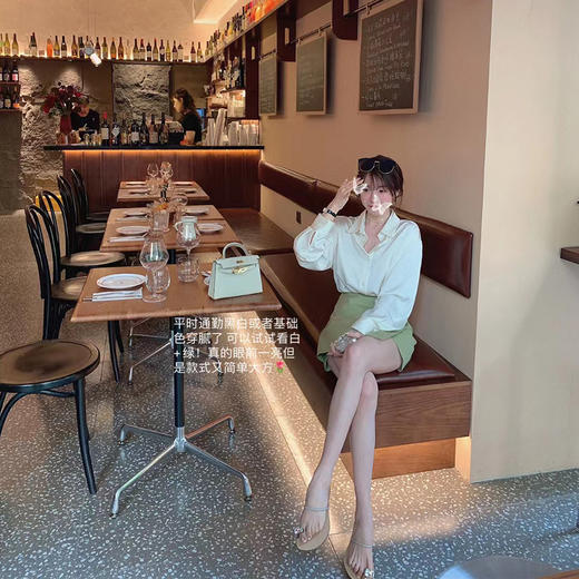 香草米杏 衬衫 S码 金蘑菇菇【通勤线 铂金套组合】西装裙裤简约通勤 商品图1