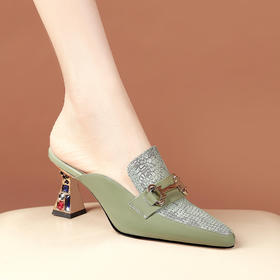 气质百搭，女懒人外穿高跟拖鞋BZ-S202-9