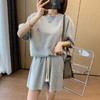 【夏季运动套装】千吉娜Chigina 刺绣运动套装 短袖+短裤 显瘦百搭 宽松版型 舒适时尚 商品缩略图1