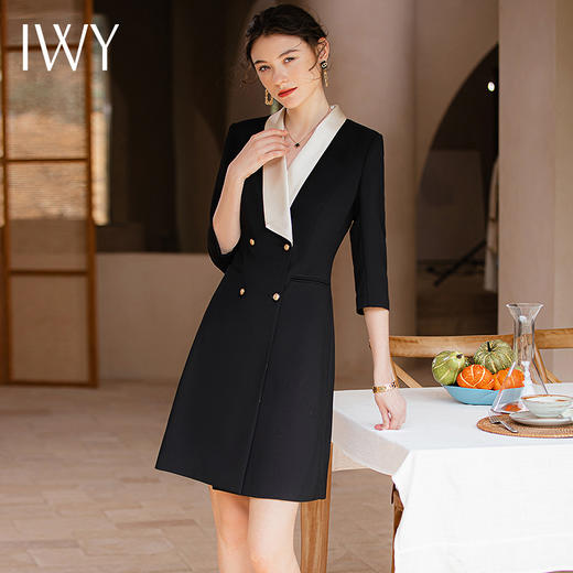 IWY/高端职业七分袖西装连衣裙女春夏时尚气质女神职场商务OL工作服Q901 商品图2