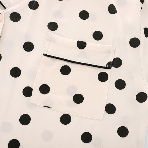 「三件套！简约丝滑材质」2023年夏季新款大码波点三件套 短袖长裤睡衣女家居服上衣裤子 商品图3