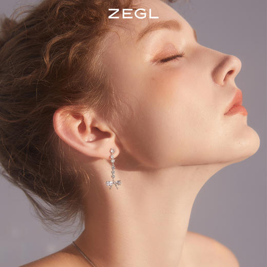 ZEGL蝴蝶结Y型项链女生高级感小众设计感2023年新款潮锁骨链配饰 商品图4