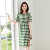 火桐hooton斜纹绸法式棋盘格连衣裙YT2050 商品缩略图5