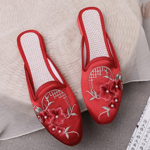 刺绣民族风软底复古老北京布鞋绣花拖鞋SB-T723-21 商品图6