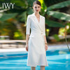 IWY/白色高端连衣裙女气质V领修身显瘦医美工服美容院职业装Q772 商品缩略图4