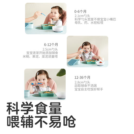 可优比婴儿勺子宝宝硅胶软勺新生儿学吃饭训练辅食勺儿童喂水碗勺 商品图2