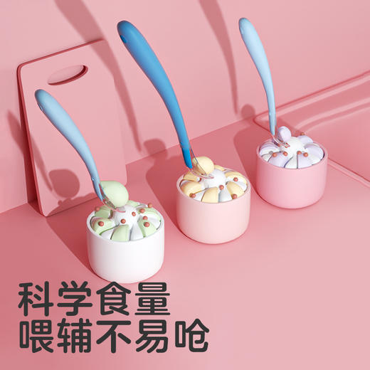可优比婴儿勺子宝宝硅胶软勺新生儿学吃饭训练辅食勺儿童喂水碗勺 商品图3