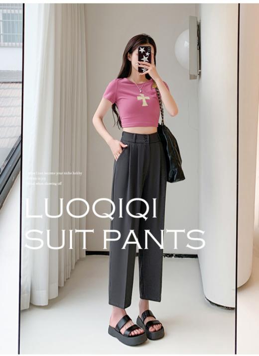 骆柒柒双扣清凉抖抖裤！！从设计、打板、制作、检查，整整十几道工序，裤子的品质有保障❗ 商品图1