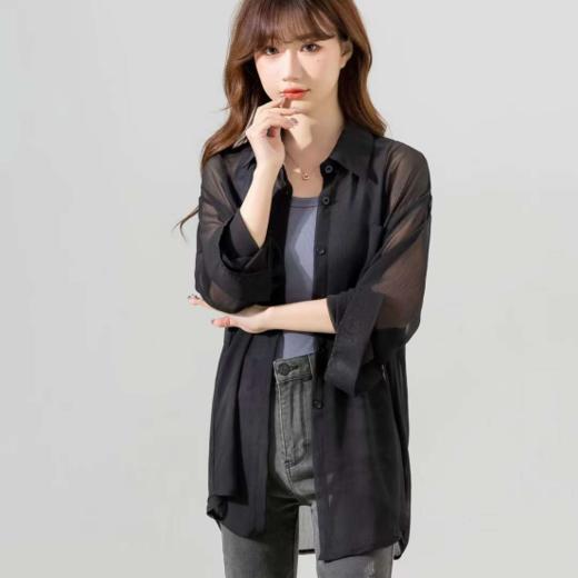 骆柒柒法式雪纺皱开衫！！面料柔软舒适，夏天穿着吸湿透气排汗版型宽松的版型，不挑身材自带慵懒感~ 商品图8