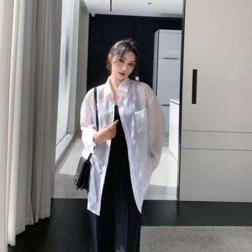 骆柒柒法式雪纺皱开衫！！面料柔软舒适，夏天穿着吸湿透气排汗版型宽松的版型，不挑身材自带慵懒感~ 商品图6