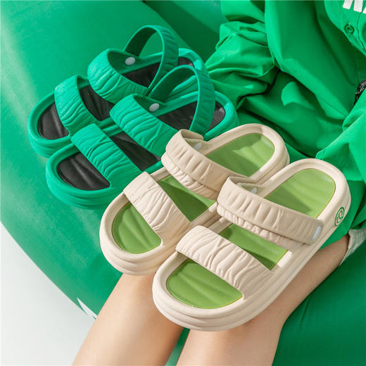 「数款配色！一鞋两穿」沙滩凉鞋踩屎感夏季新款凉鞋 女外穿厚底休闲凉拖鞋女士两穿外出 商品图3