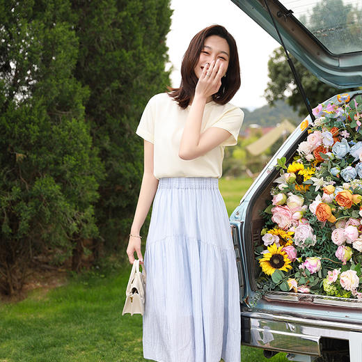 火桐hooton23姆米重绉圆领真丝T恤S1135 商品图5