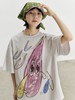 CryingCenter手绘大眼泪卡通街头TEE宽松纯棉浅灰嘻哈风情侣短袖 商品缩略图1