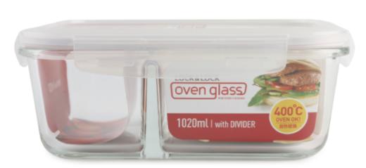 【团购展示】乐扣乐扣长方形分隔玻璃保鲜盒 LLG447CFU 1020ml 商品图0