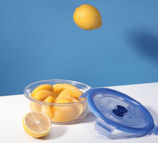 【团购展示】蓝色花朵纯净保鲜盒桶形J5150 商品图0