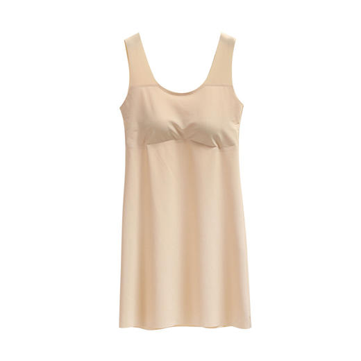 无痕简约带胸垫背心长裙女士薄款纯色美背内衣修身显瘦吊带连衣裙 商品图6