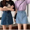 夏日穿搭【百搭高腰牛仔短裙！】新款港风BF黑灰牛仔半身裙女，遮肉显瘦，春夏韩版百搭，潮流时尚女裙子，女生显瘦A字包臀裙小个子百搭短裙 商品缩略图4