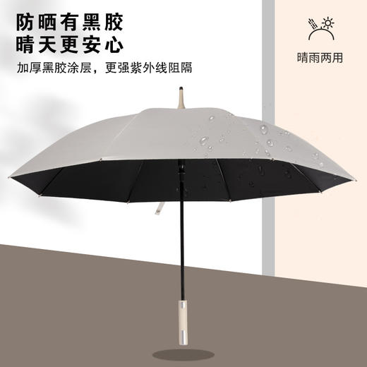 「双层伞面！8骨加大」新款创意高尔夫雨伞 居家日用配色手柄商务黑胶自动晴雨伞加大 商品图2