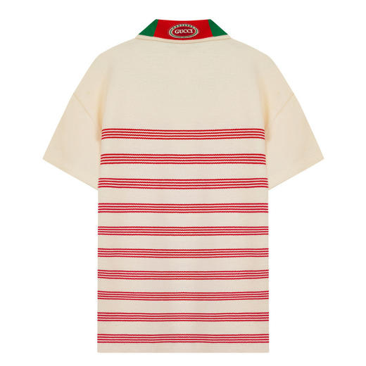 GUCCI 古驰 童装复古条纹翻领logo棉质POLO衫 722401XJEZF 商品图1