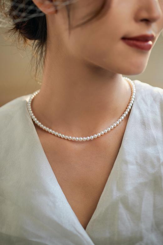 【孤品仅1条】Manreya玛芮雅洛丽塔baby18k金极光珍珠素链4-4.5mm 商品图3