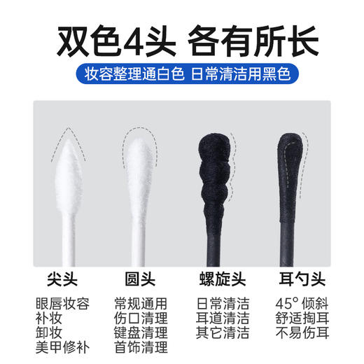 GRAREY 多效棉签和婴童棉签 婴儿 宝宝专用棉签 耳勺棉签 掏耳朵化妆专用棉签 商品图5