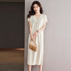夏季新款，短袖针织连衣裙女宽松V领气质减龄遮肚休闲长裙子CC-16-6701 商品缩略图1