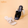 Safiya/索菲娅2023夏季新品简约通勤低跟皮带扣真皮露趾凉拖鞋 SF32110170 商品缩略图9