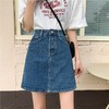 夏日穿搭【百搭高腰牛仔短裙！】新款港风BF黑灰牛仔半身裙女，遮肉显瘦，春夏韩版百搭，潮流时尚女裙子，女生显瘦A字包臀裙小个子百搭短裙 商品缩略图5