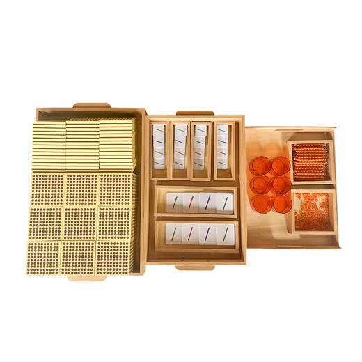 蒙氏数学教具银行游戏蒙特梭利金色串珠十进位幼儿园蒙台早教玩具 商品图4