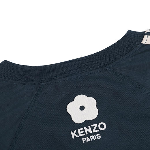 【超惠秒】KENZO 高田贤三 男士灰象针织雕花logo深蓝色百搭短袖T恤 11231 商品图3
