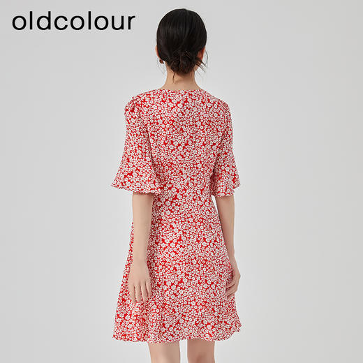 oldcolour2023夏季新款时尚气质高腰短款碎花连衣裙女GN21102792 商品图4