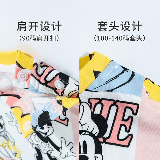 迪士尼童装女童短袖T恤夏季新品满印米妮宝宝中大童潮酷纯棉上衣 商品图6