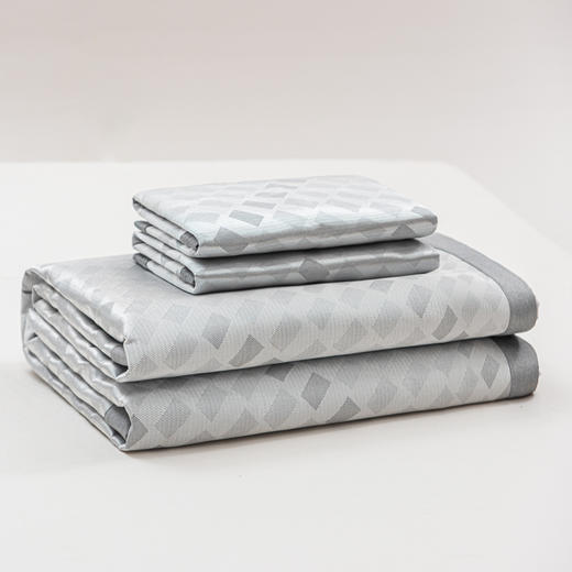 【小方格凉席】冰丝席冰丝凉席提花小方格凉席三件套可水洗折叠 商品图1