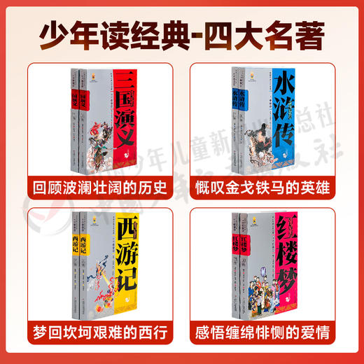 四大名著全套原著白话美绘版正版小学生版儿童版三国演义水浒传红楼梦西游记中国古典文学名著一二年级课外故事书儿童 商品图1