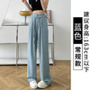 蓝色网文西装裤垂感女裤子春秋2023新款显瘦休闲裤直筒窄版阔腿裤 商品缩略图8