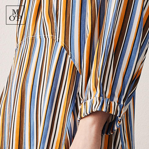 Marc O'Polo/MOP春夏圆领分割线条纹七分袖连衣裙女	354086221147 商品图4
