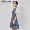 oldcolour2023夏新款法式通勤蓝色格子收腰显瘦连衣裙GN21101752 商品缩略图3