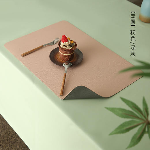 东和双面皮革防水防油餐垫免洗高级感长方形家用防烫桌垫西餐垫 商品图4