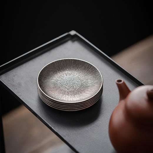 拉丝纹古铜色杯托杯托手工创意杯垫日式隔热杯垫复古功夫茶具茶杯托茶托茶垫茶道配件 商品图8