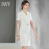 IWY/白色高端设计感连衣裙女夏V领收腰显瘦腰带美容院医美职业工服Q892 商品缩略图3