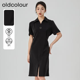 oldcolour2023夏季新款黑色气质高腰显瘦高级感连衣裙GN21101744