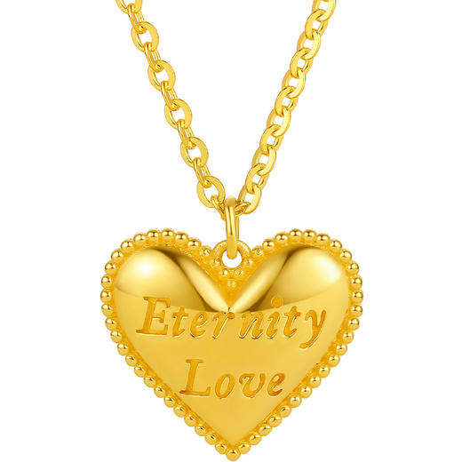 周六福新款爱心黄金项链女5G无极金系列计价足金项链送女友礼物 商品图5