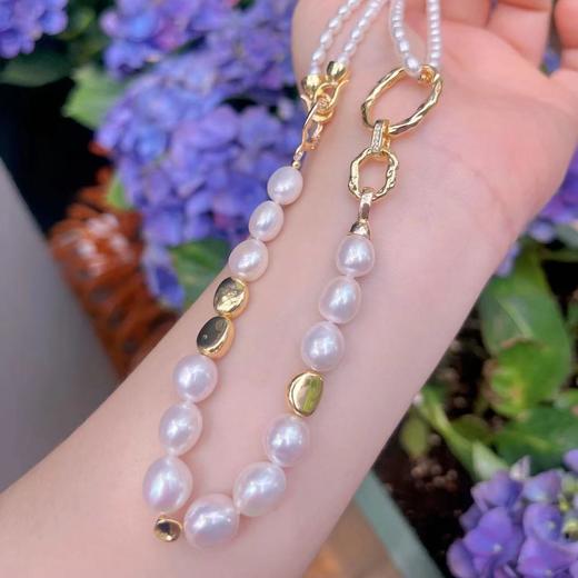 甄珠贝 手链+项链一体 可拆卸 巴洛克时尚个性项链 一条多戴 凹造型必备 商品图2